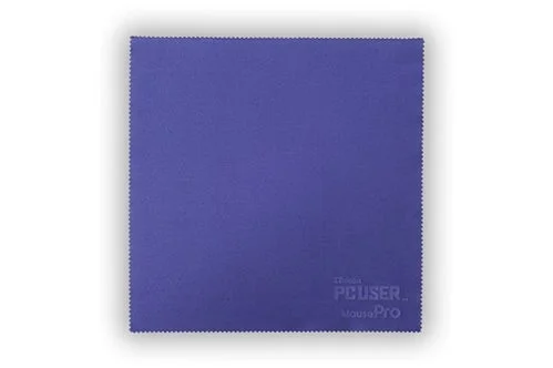 PC USERとMouseProのロゴが刻印された紫色のファイバークロス