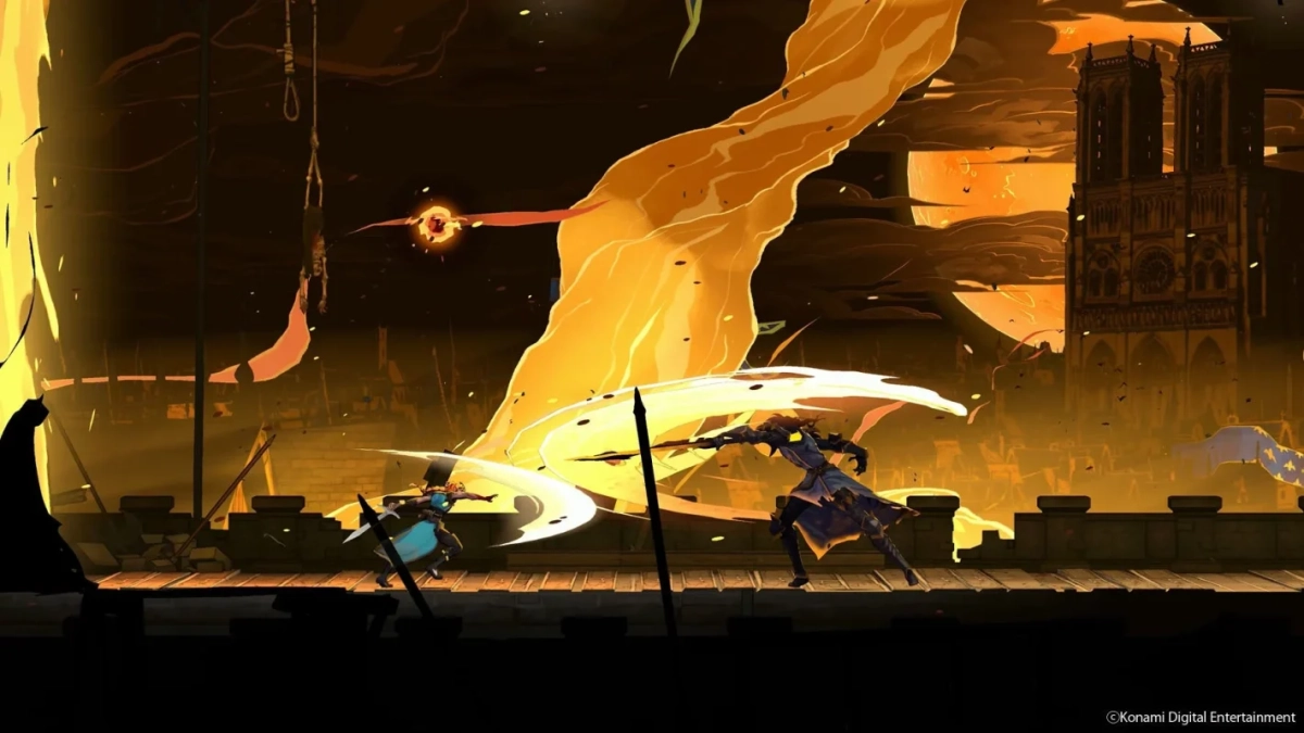 屋上での戦闘シーン