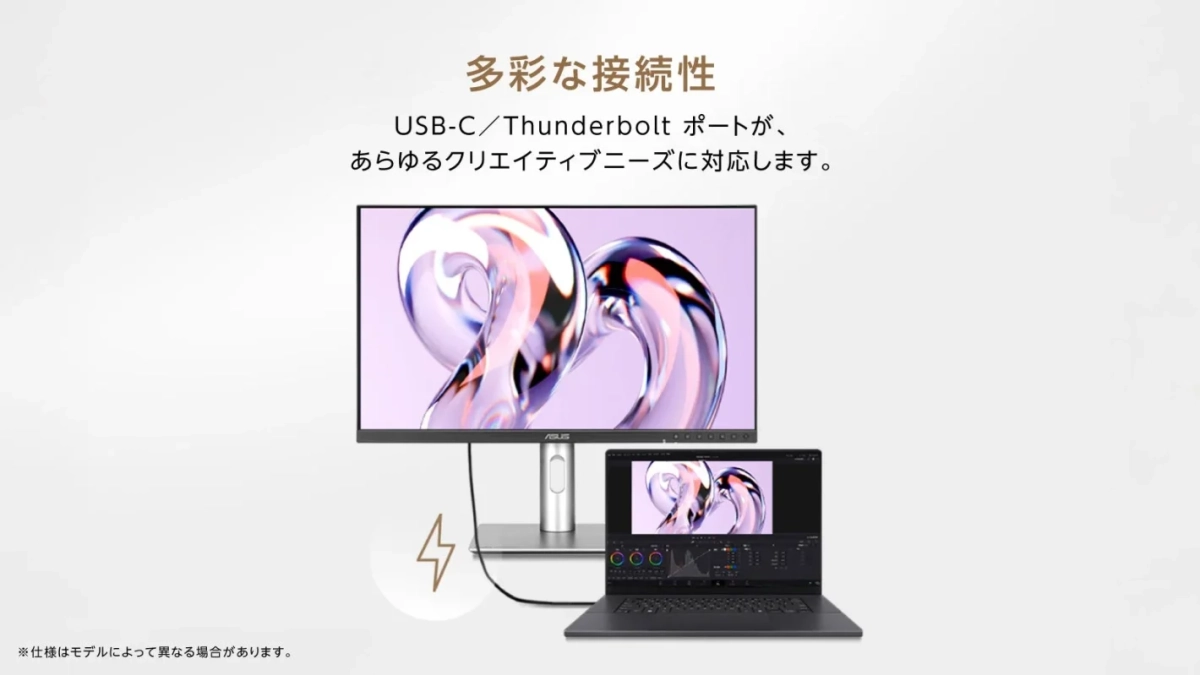 多彩な接続性（USB-C/Thunderbolt）の説明画像