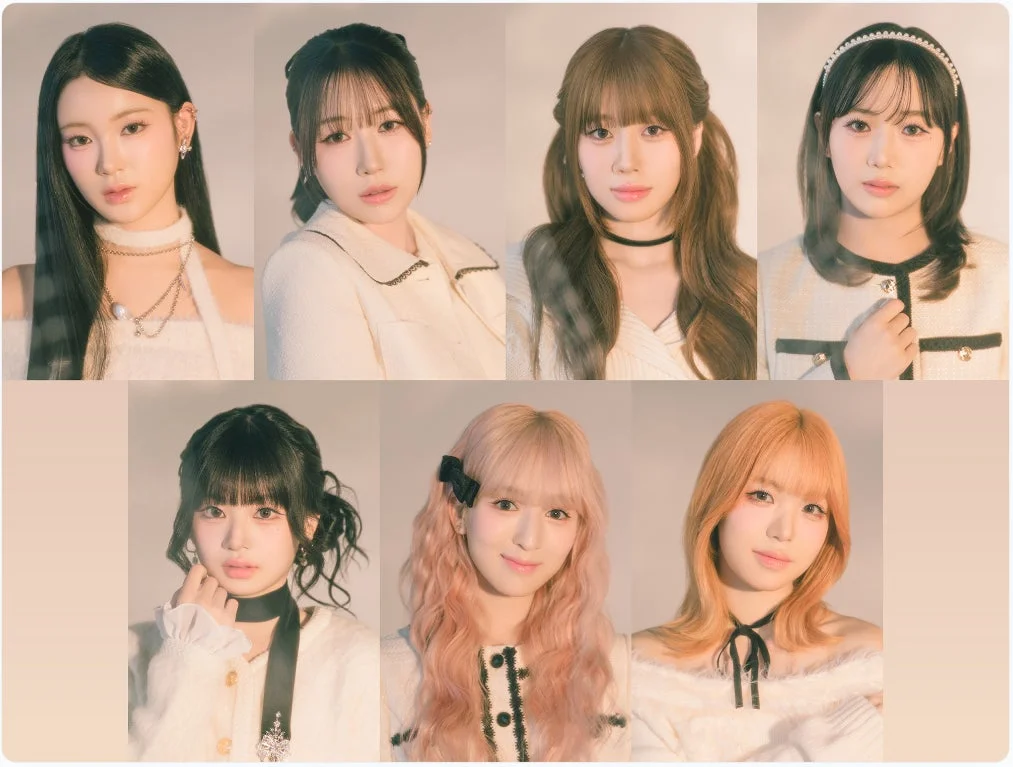 白い衣装を着用したME:Iの集合写真