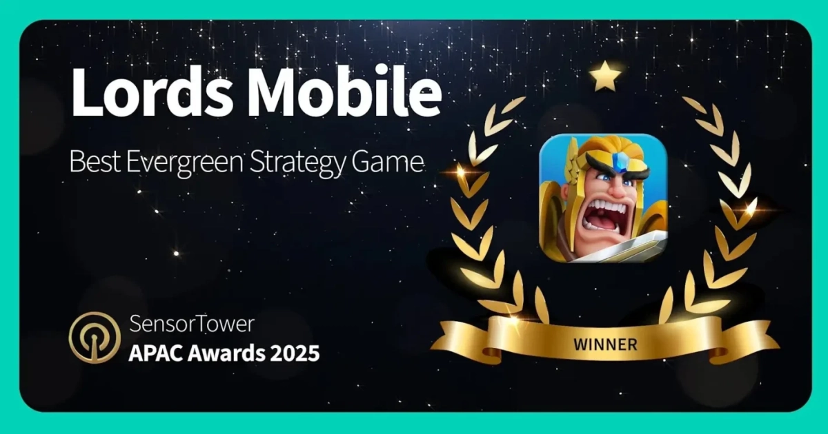 Lords Mobile Best Evergreen Strategy Game SensorTower APAC Awards 2025 WINNER