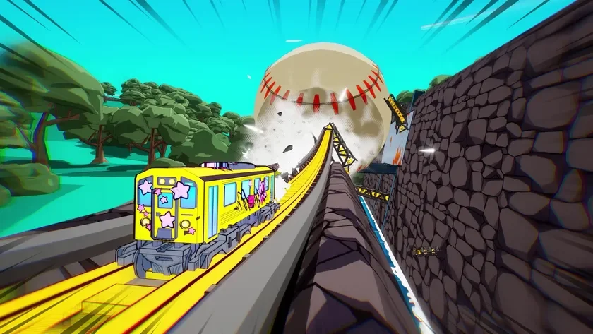 野球ボールと電車
