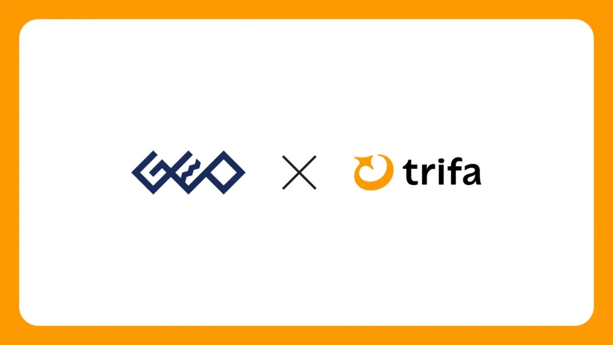 ゲオとトリファの提携を示すロゴ