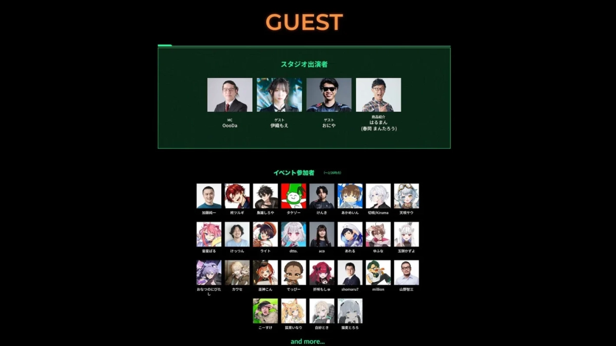 Rakuten esports cup出演者・参加者一覧