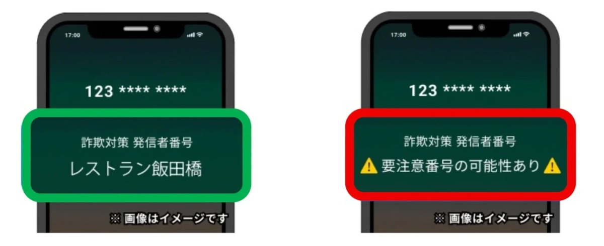 詐欺対策 by NTTタウンページ アプリの着信イメージ