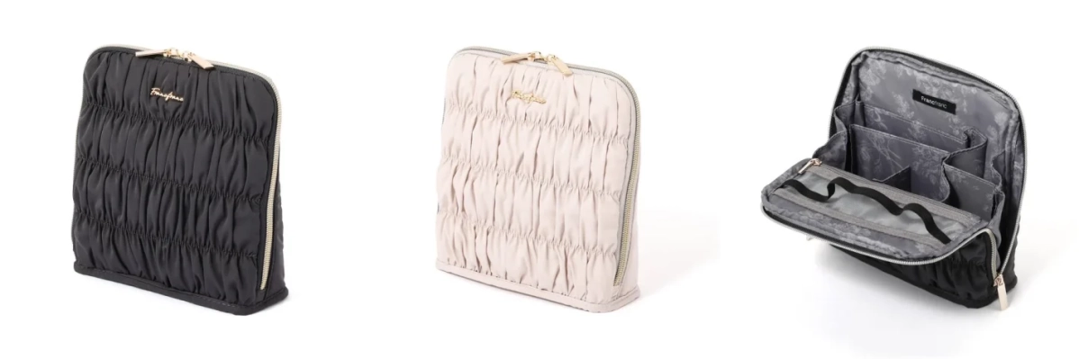 シャーリングデザインがおしゃれなフランフランのポーチ