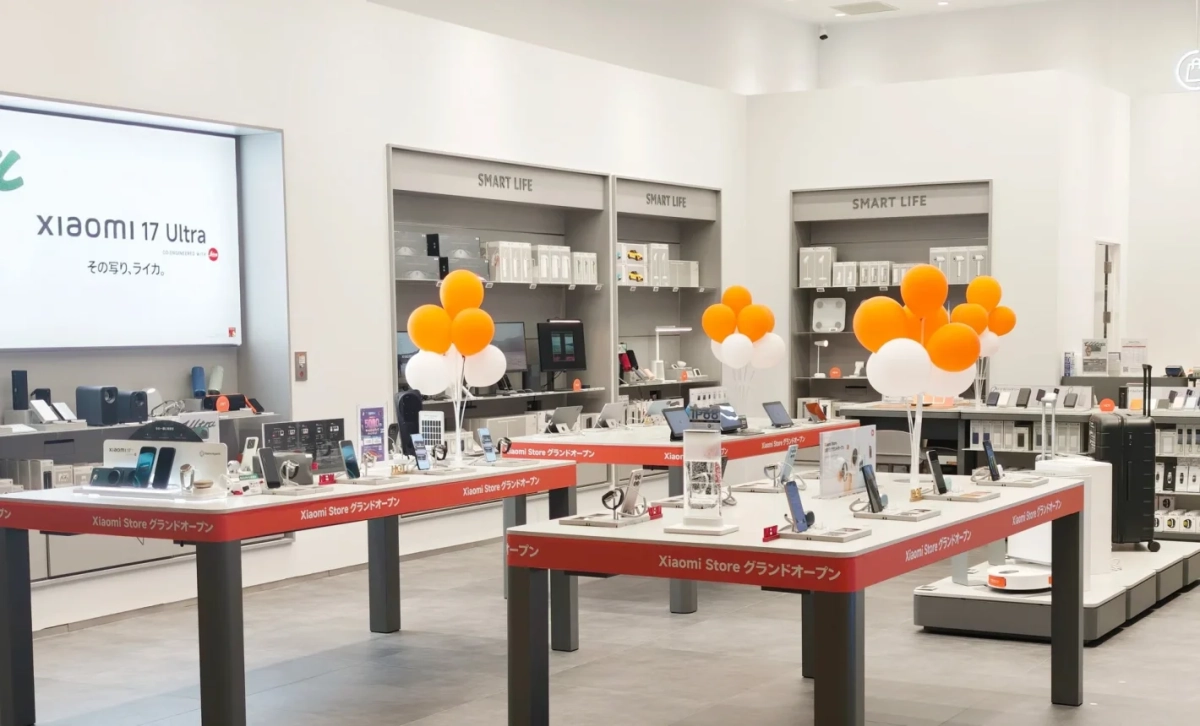 Xiaomi Store店内の製品ディスプレイ