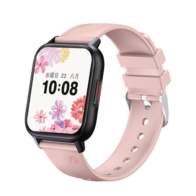 花と猫デザインのスマートウォッチ