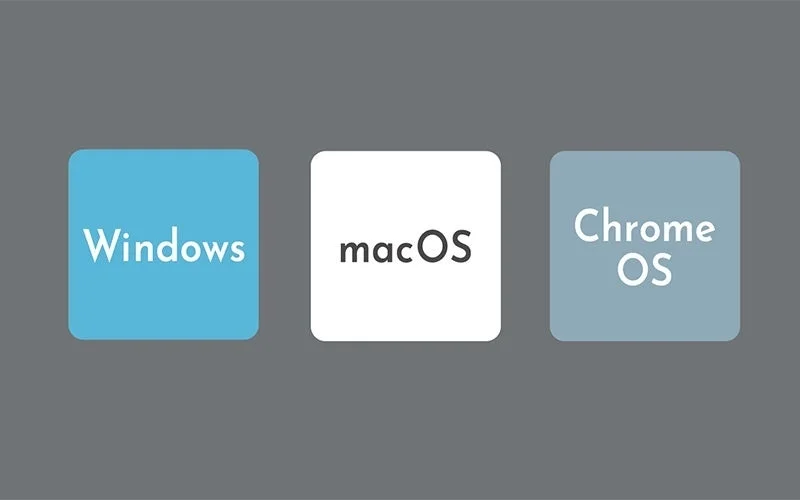 Windows, macOS, Chrome OSのアイコン