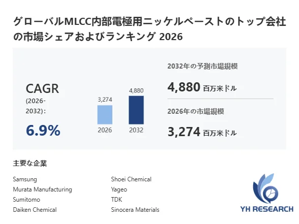 グローバルMLCC内部電極用ニッケルペーストのトップ会社の市場シェアおよびランキング 2026