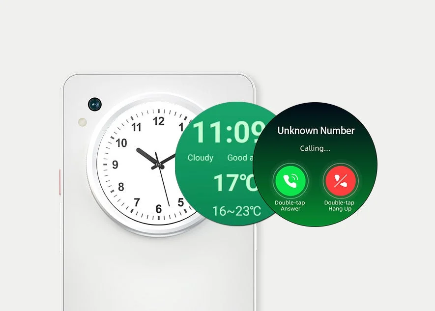 LCDサブ画面での時刻・天気表示