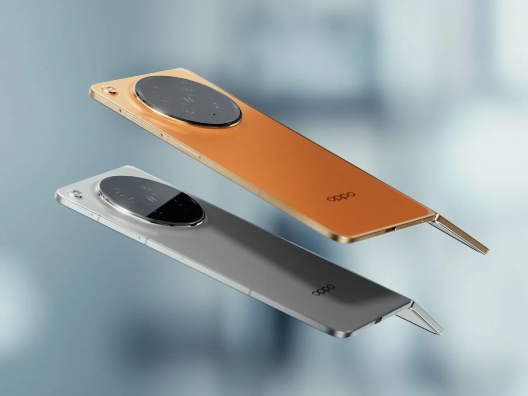 浮遊する2色のスマホ