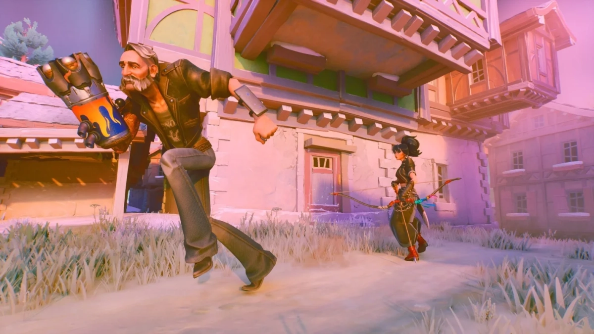 炎のガントレットを装着した老人と弓矢を持った女性