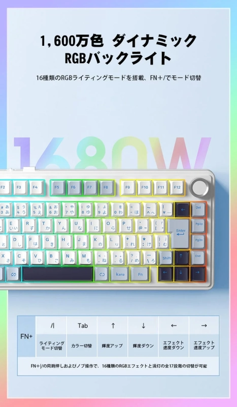 AULA F75のRGBバックライト