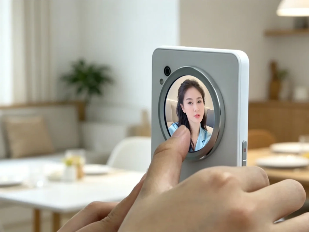 LCDサブ画面での自撮り