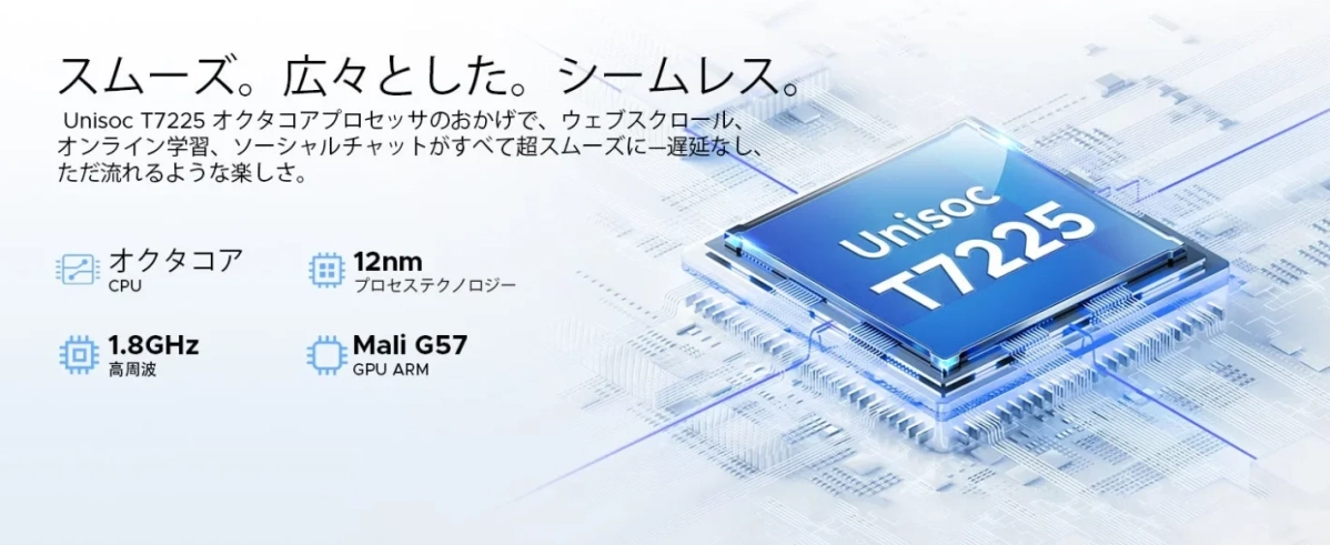 Unisoc T7225オクタコアプロセッサの性能
