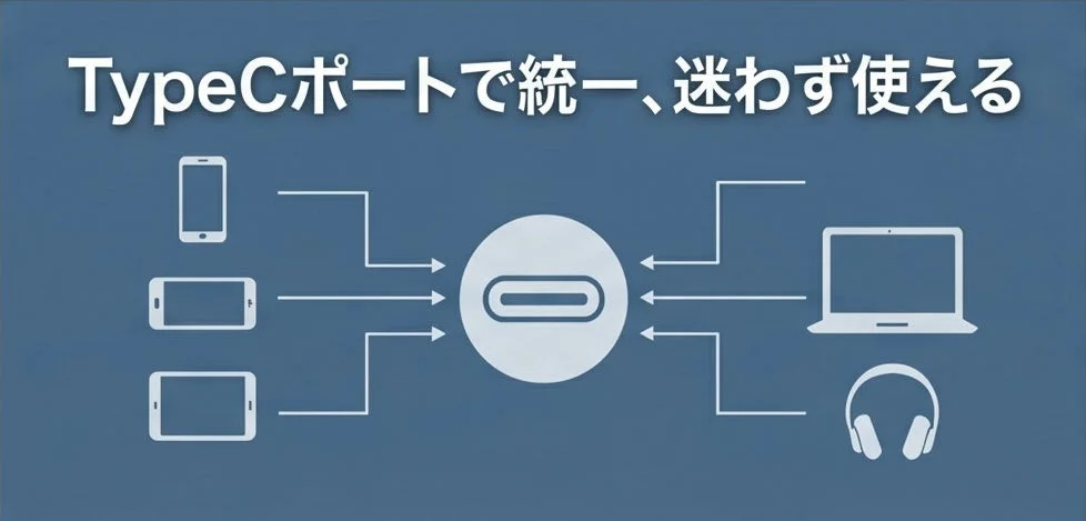 Type-Cポートで統一、迷わず使える