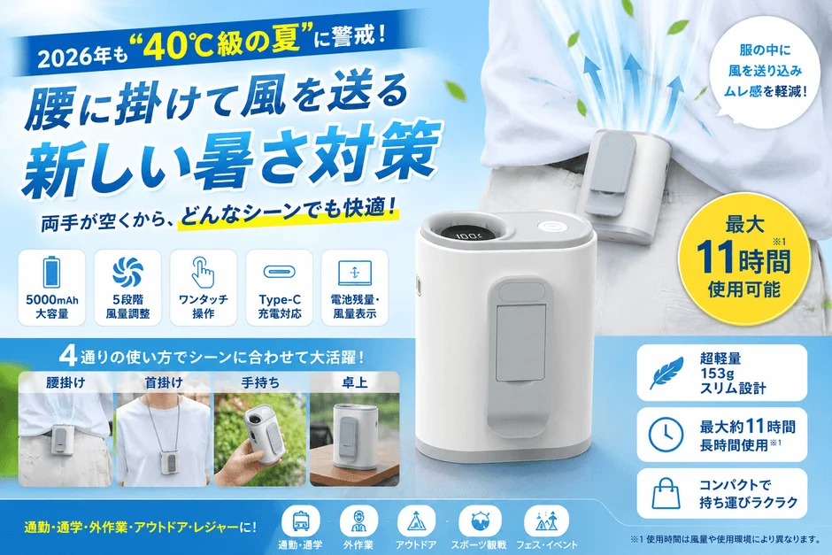 腰掛けファンの機能説明画像