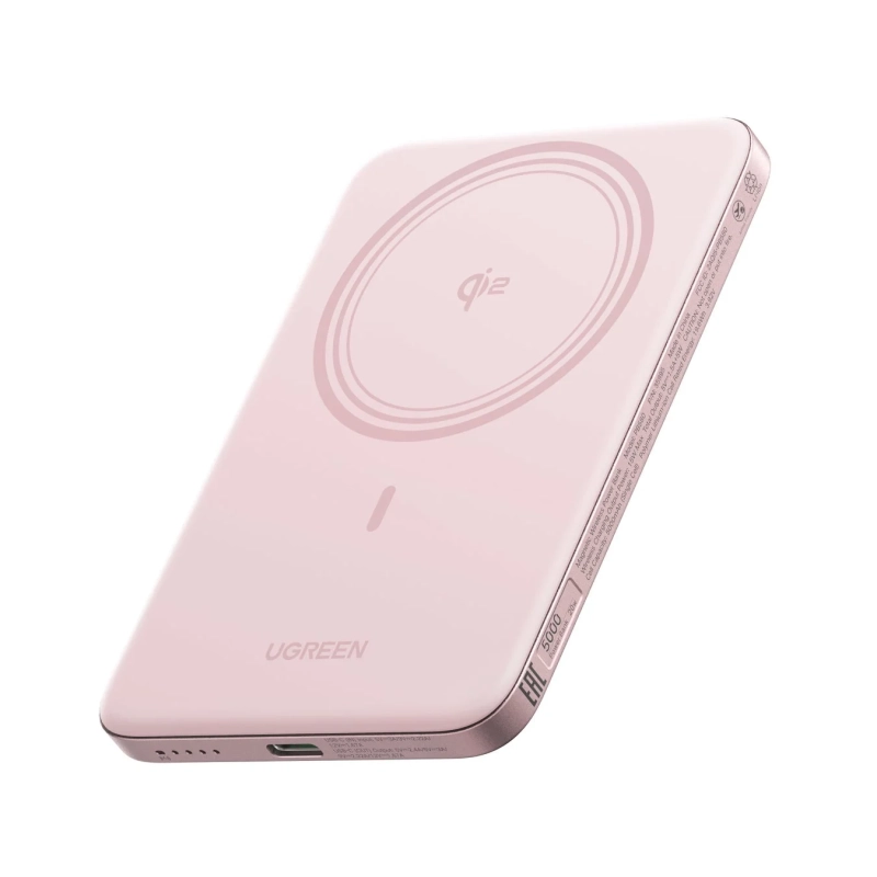 UGREEN MagFlow Air 5000mAh モバイルバッテリー（ピンク）