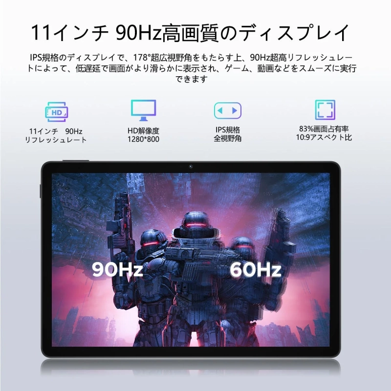 11インチ90Hzディスプレイ
