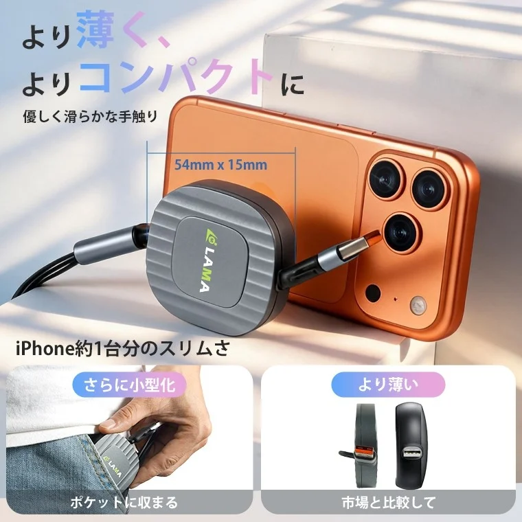 より薄く、よりコンパクトに優しく滑らかな手触り