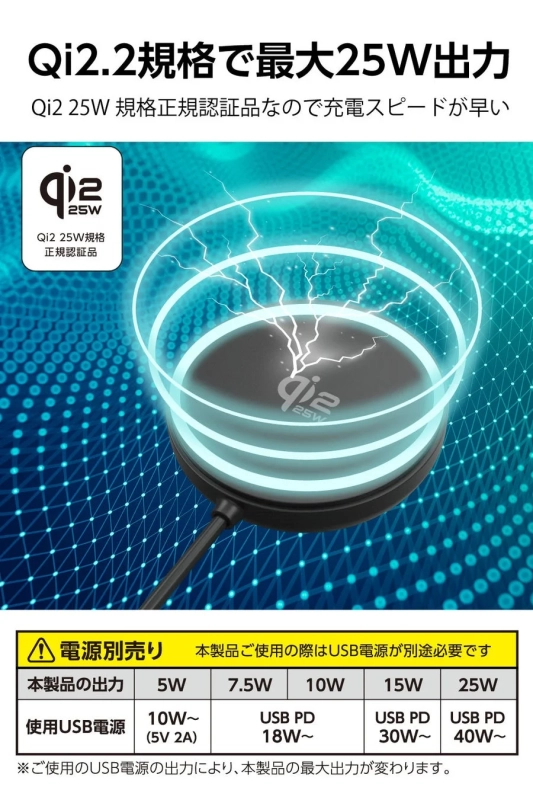 Qi2.2規格と出力