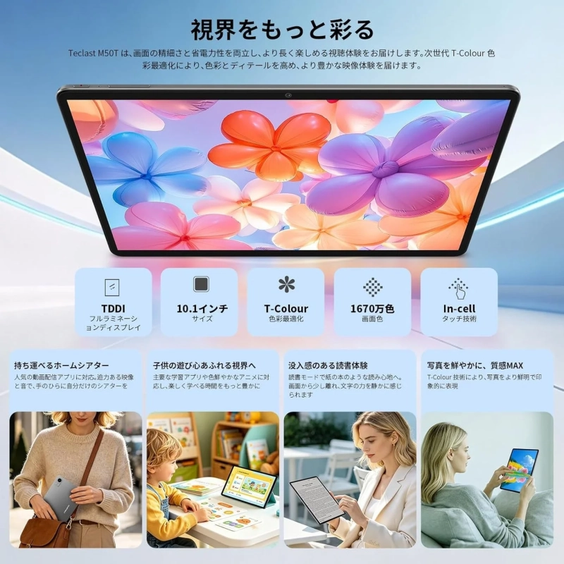 Teclast M50Tのディスプレイ