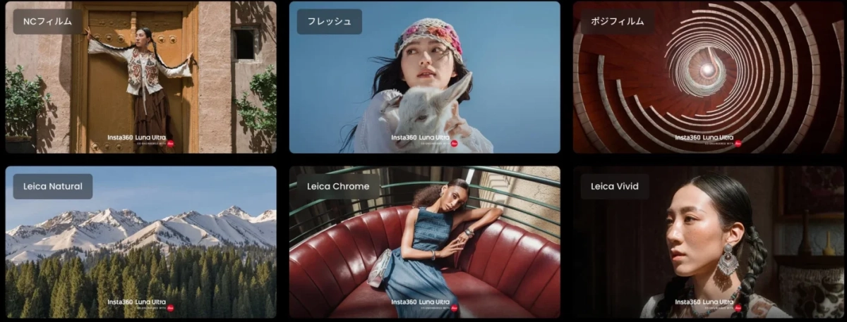 異なるカラープロファイルを比較した画像