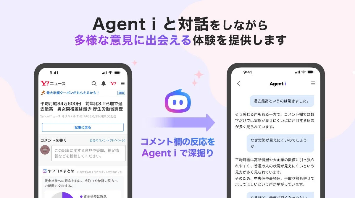 Agent i との対話で多様な意見に出会える