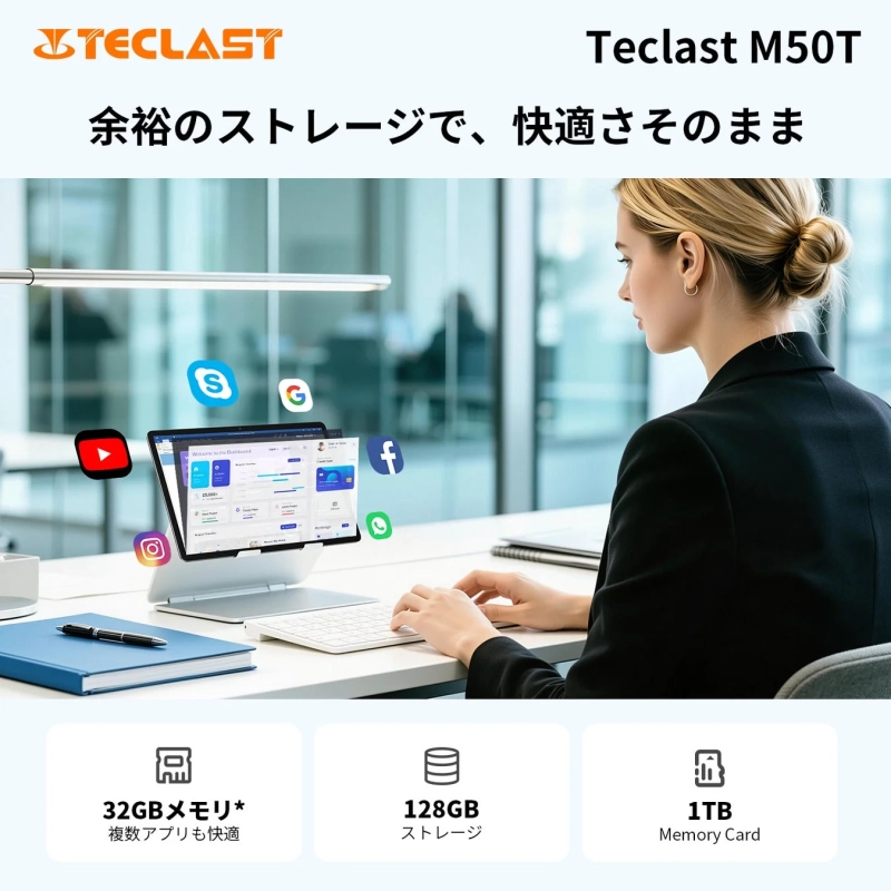 Teclast M50Tのストレージとメモリ