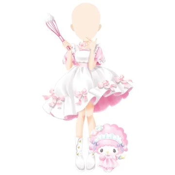 エプロンドレスのアバターとマイメロディ