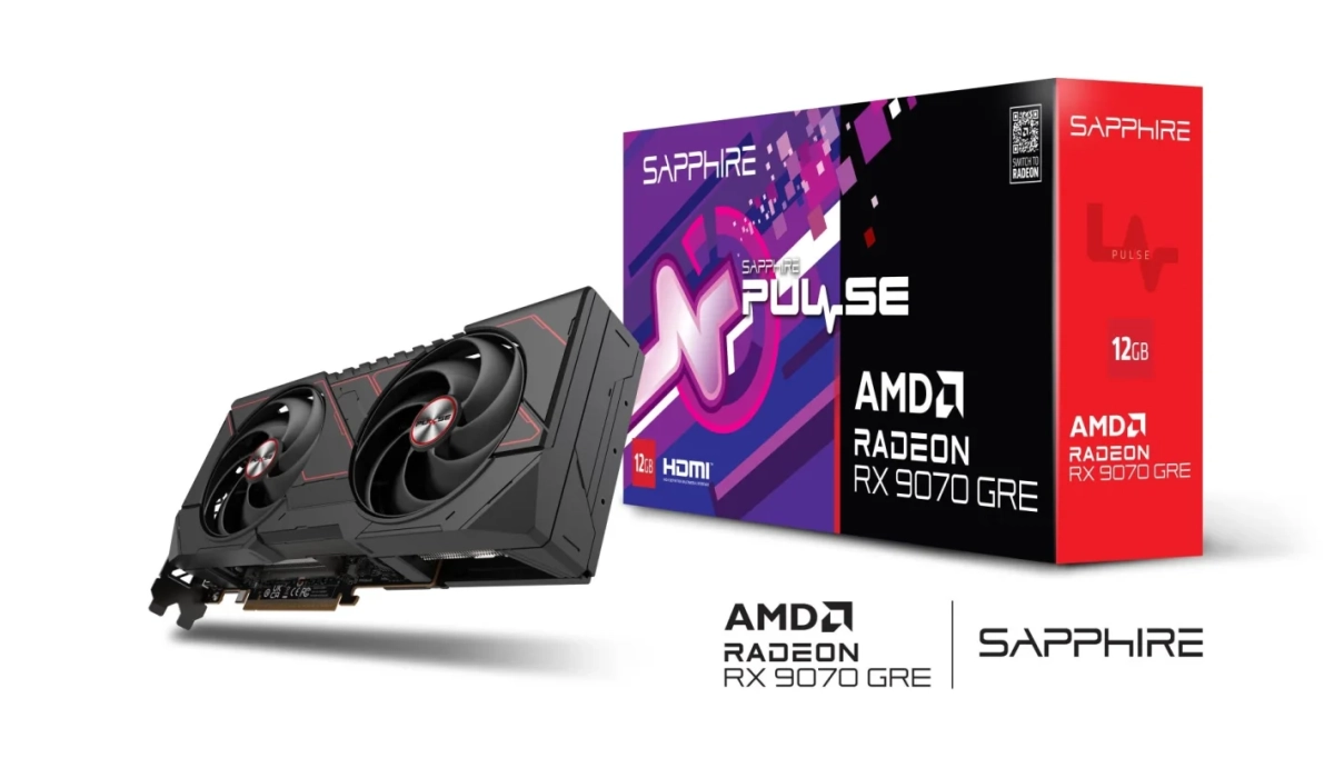 SAPPHIRE PULSE Radeon RX 9070 GRE GAMING OC 12GB 製品とパッケージ