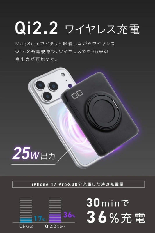 Qi2.2ワイヤレス充電性能
