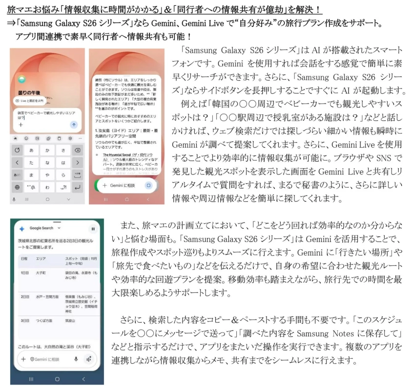Geminiによる旅行プラン作成