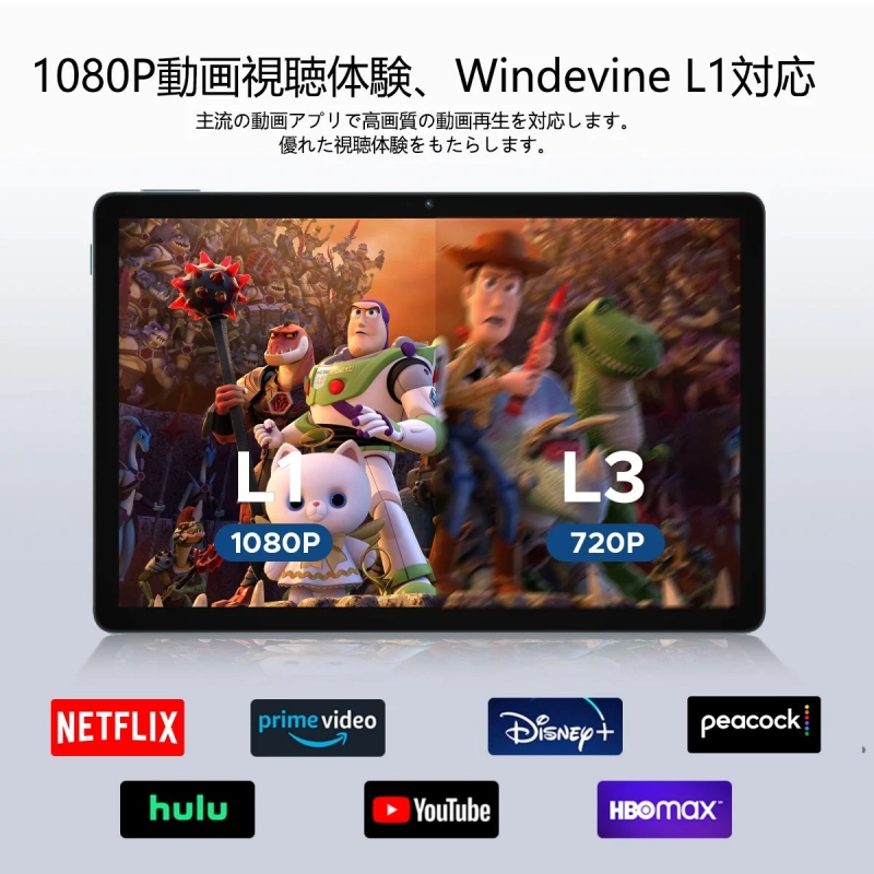 Widevine L1対応で高画質動画視聴