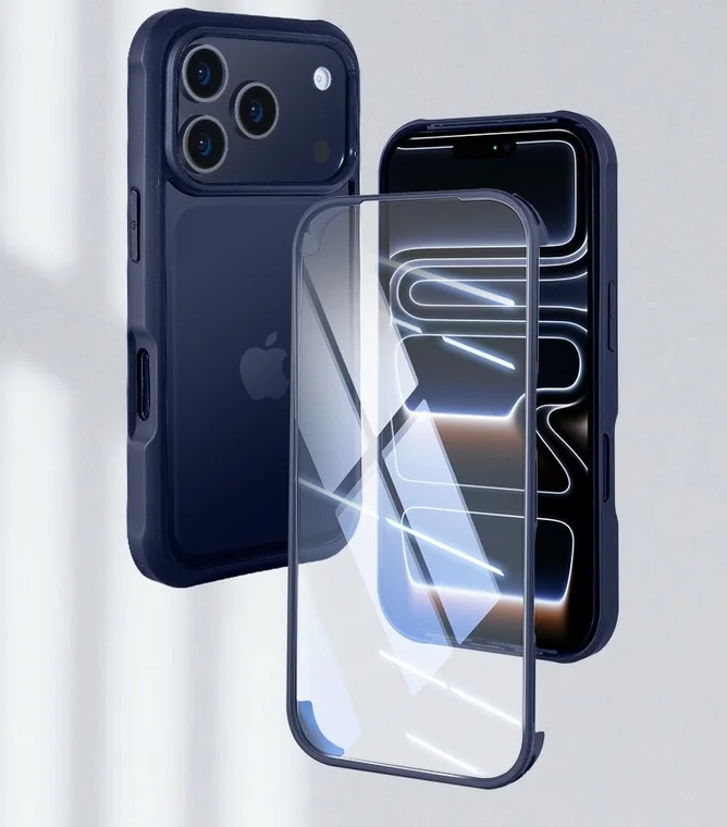 iPhoneケース、スマホケース、保護ケース、クリアケース、ネイビー、Apple、スマートフォンアクセサリー、製品写真、ガジェット