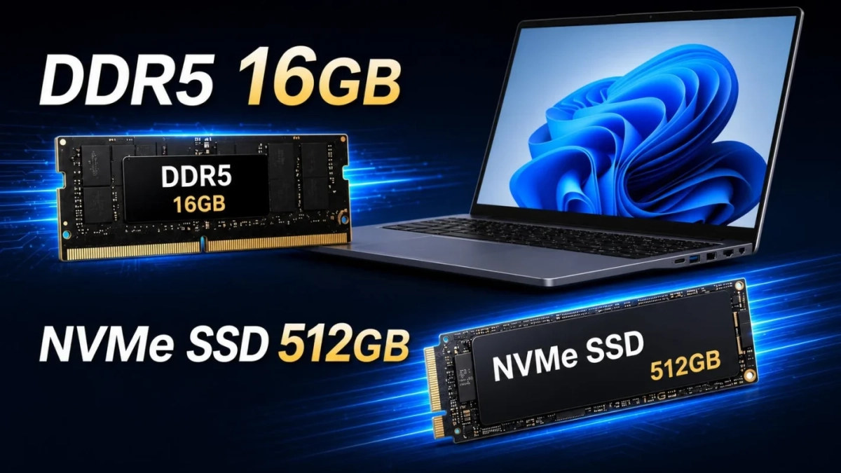 DDR5 16GB, NVMe SSD 512GB