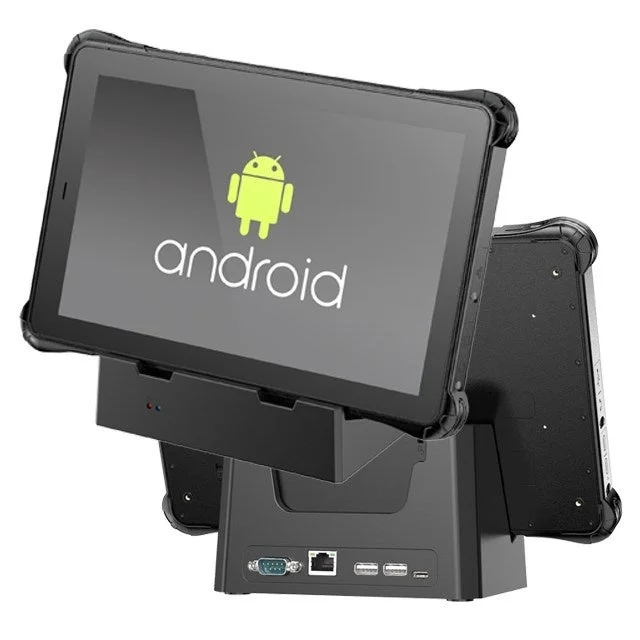ドッキングステーションに設置されたAndroidタブレット