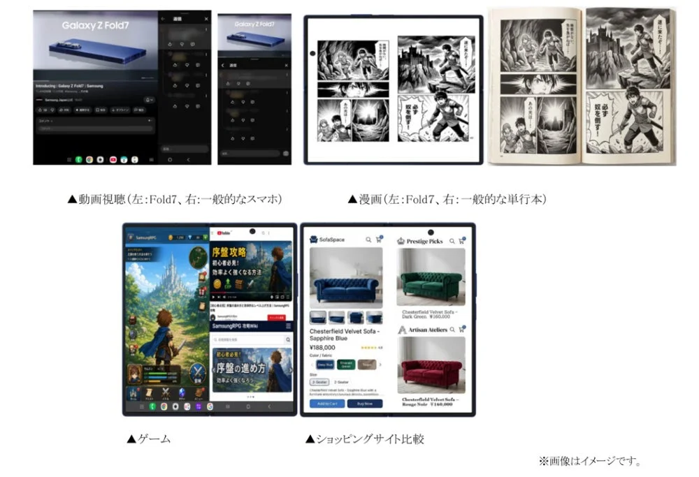 Galaxy Z Fold7の様々な利用シーン