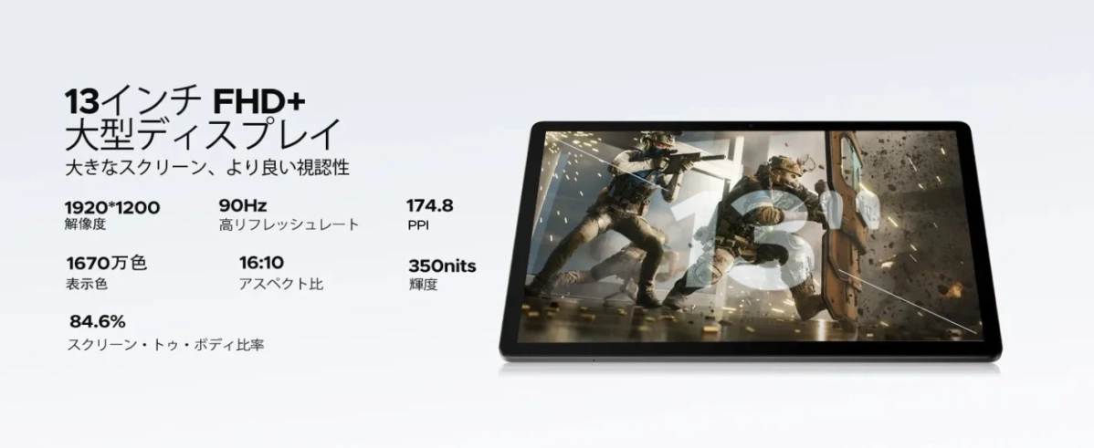 13インチFHD+ディスプレイのプロモーション