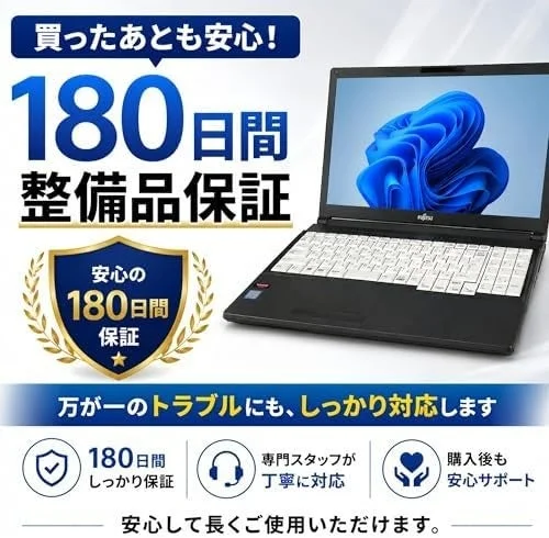 買ったあとも安心！180日間 整備品保証