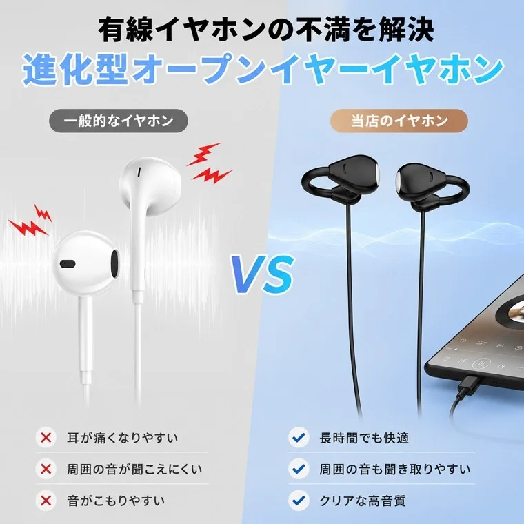 有線イヤホンの不満を解決する進化型