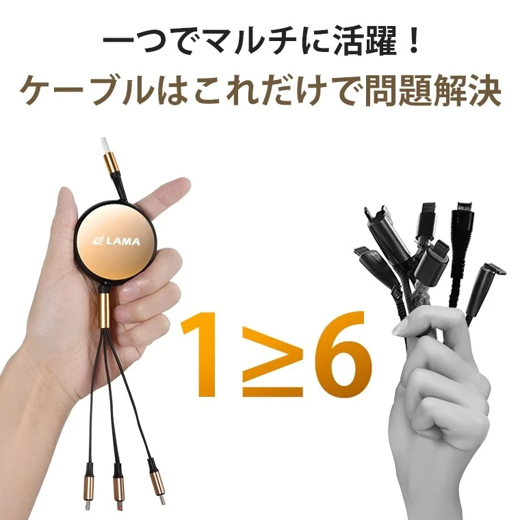 一つでマルチに活躍！ ケーブルはこれだけで問題解決 LAMA 1 ≥ 6