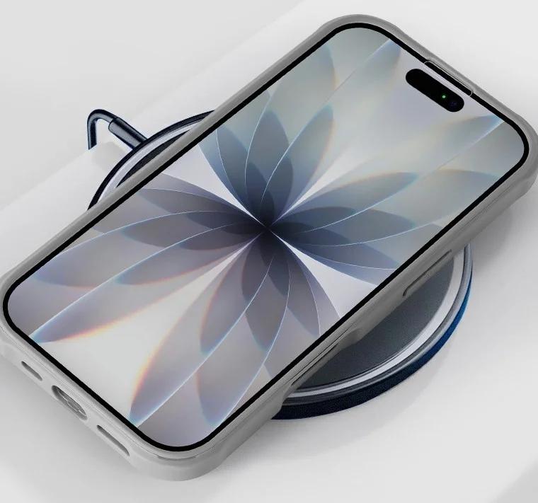 スマートフォン、iPhone、ワイヤレス充電、スマホケース、テクノロジー、デジタル、ガジェット、抽象画、壁紙、モダン、ミニマリスト、グレー