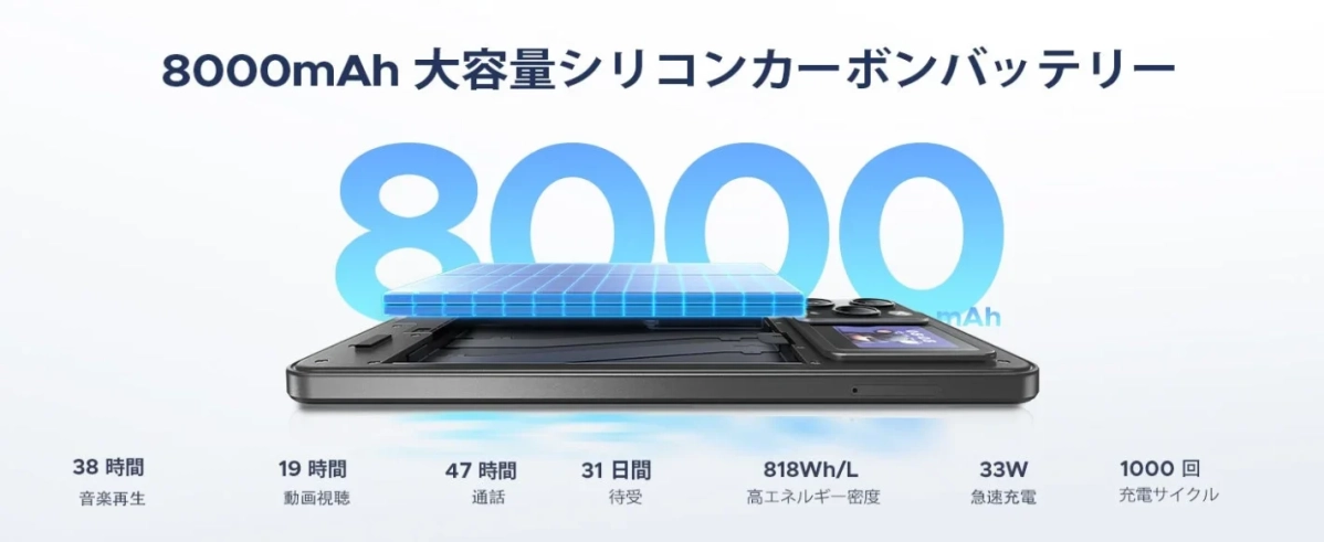 DOOGEE M30PROの大容量バッテリー