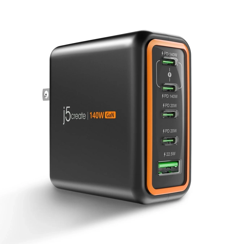 140W GaN PD3.1 USB-C 5ポート AC延長キット付 充電器