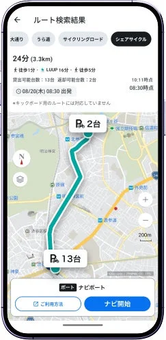 LUUPルート検索結果