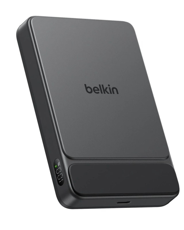 Belkin UltraCharge Qi2 25W 薄型 マグネット式モバイルバッテリーのデジタル表示