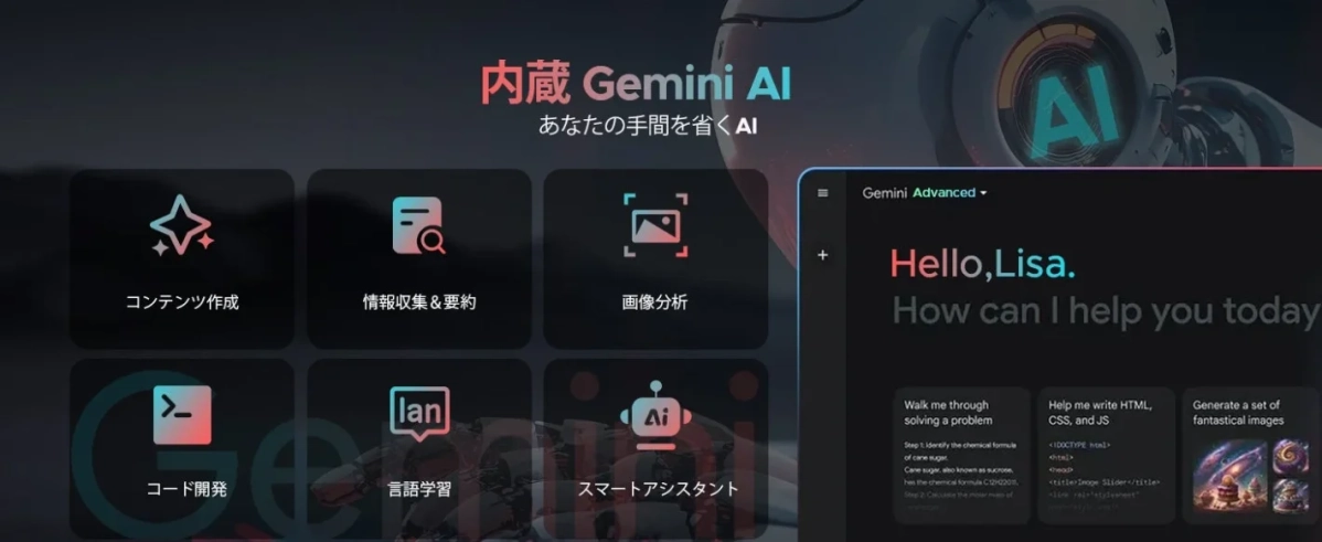 Gemini AIの機能インターフェース