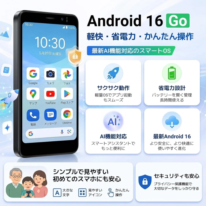 Android 16 Go搭載画面